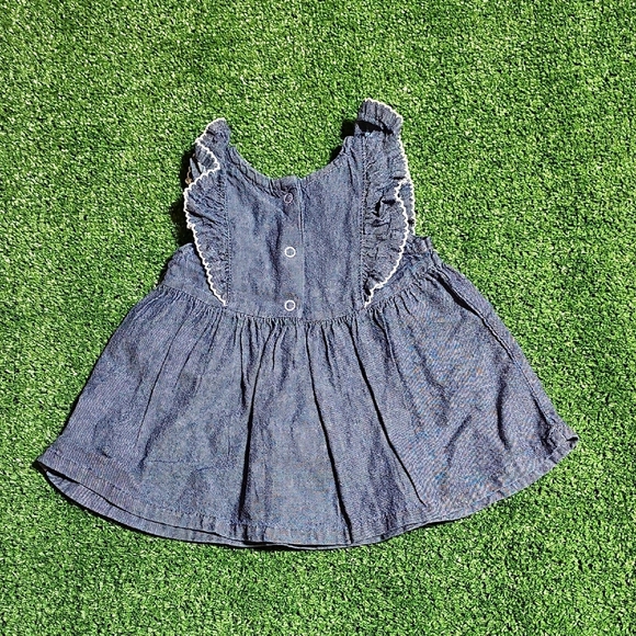 Calvin Klein Blue Baby Dress with Ruffles - Picture 5 of 5